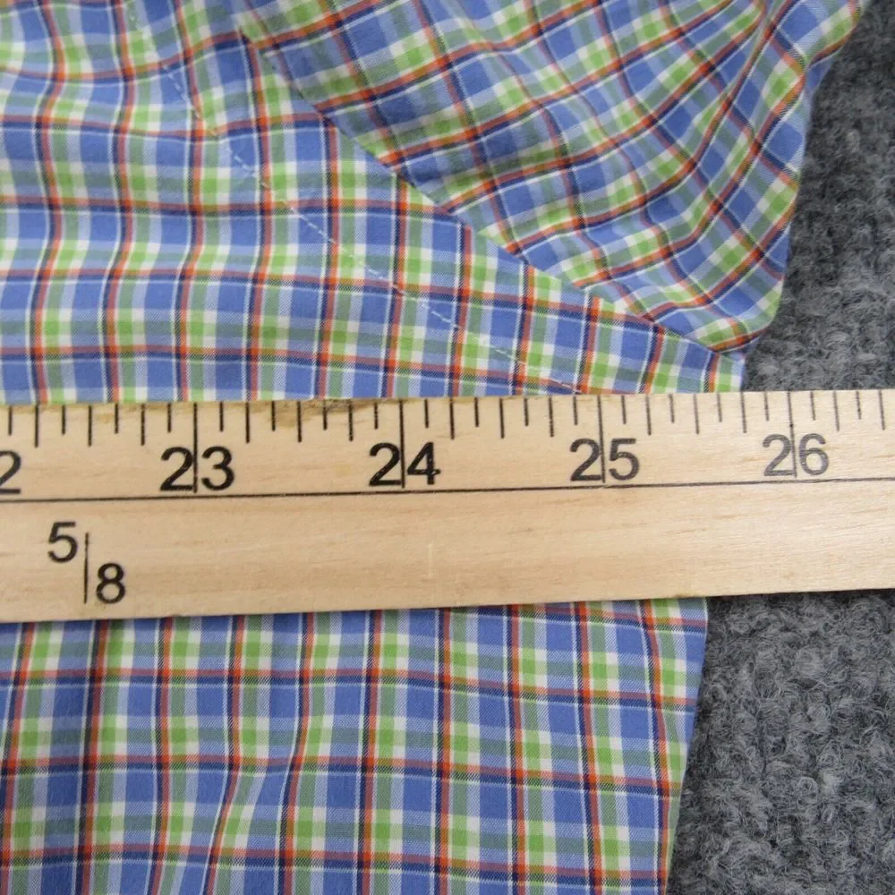 Polo Ralph Lauren Shirt Men Extra Large Blue Green Red Plaid No Pony Logo Custom